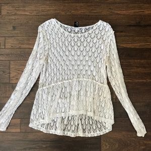 Sheer/lace babydoll top
